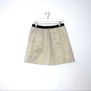 Anthropologie Ganni Cressida mini skirt in metallic gold size large